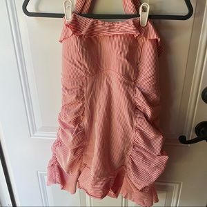 Jessica Simpson Red & White Stripped One Piece Bathing Suit